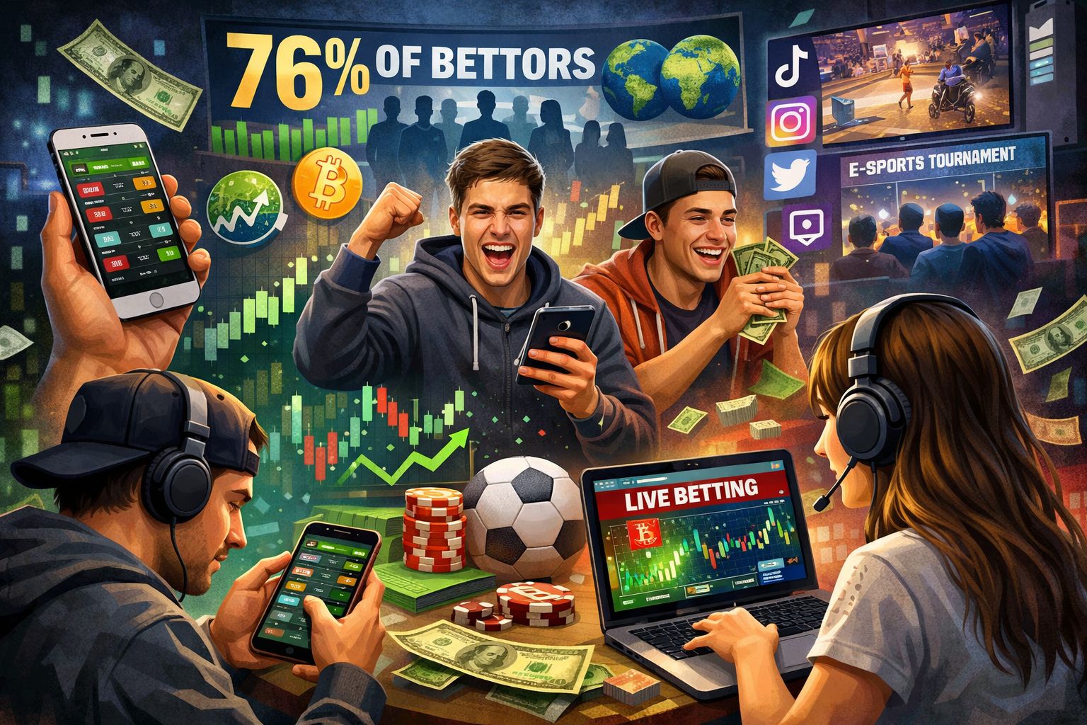Gen Z and Millennials Now Account for 76% of Betting Activity